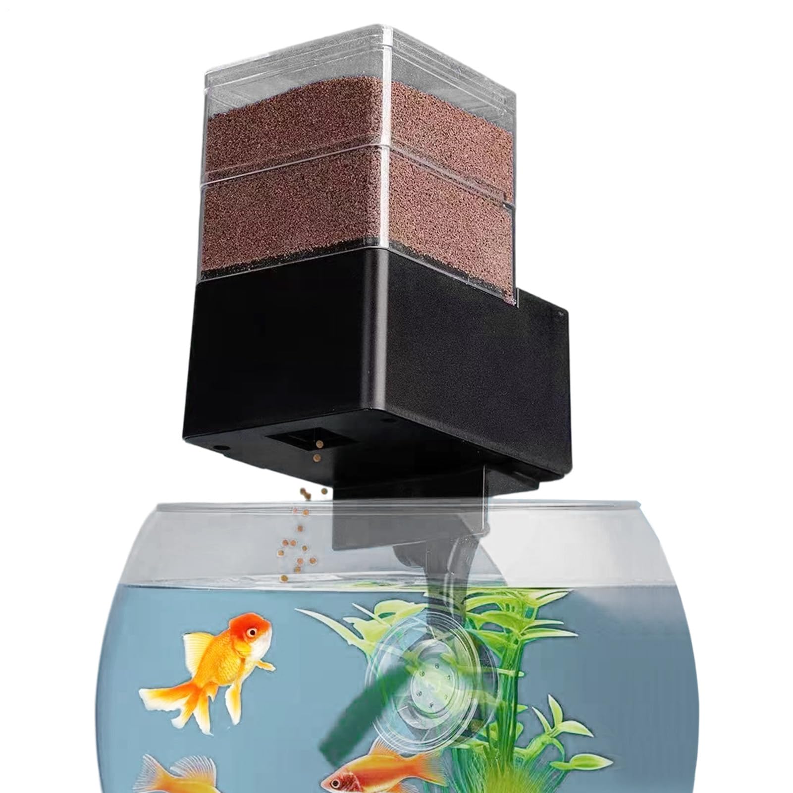 Mangeoire à poissons avec minuteur réglable à 5 vitesses pour un dosage précis
