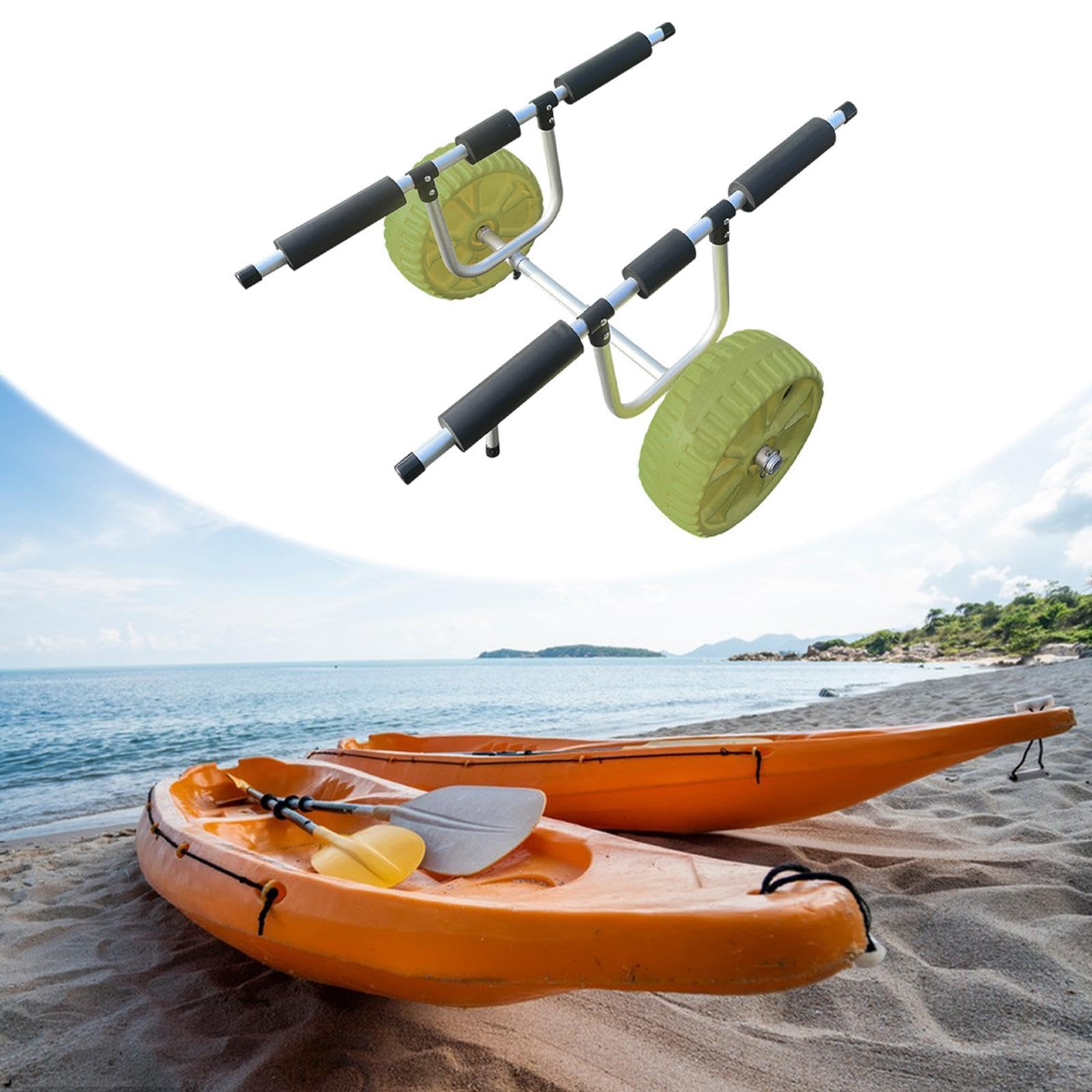Colaxi Kayak Carrier Cart Trailer Beach Carrier Canoes Paddleboards Float Mats Aluminum Alloy Convenient Boat Trailer Canoe Trolley