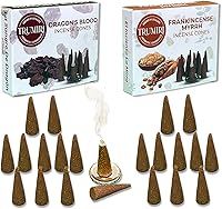 Vista 197 de TRUMIRI Incense Cones - Combo Pack of 20 Cone Incense - 10 Nag Champa + 10 Palo Santo - Insence Cones - Incense Cones Scented - Cone Incense Scents