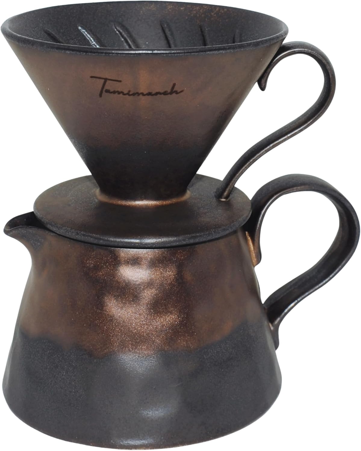 Artistic Handcrafted Ceramic Pour Over Coffee Set (Shadow)