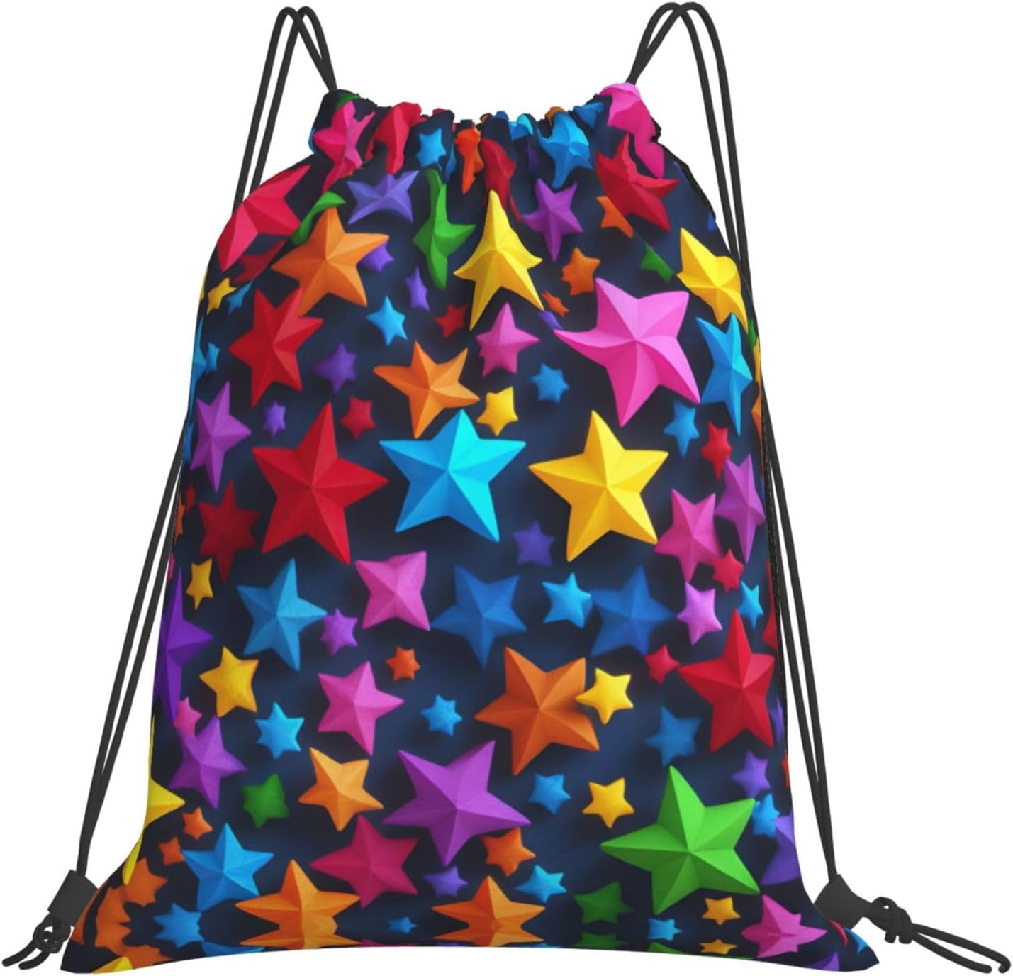 Color Stars Print Drawstring Backpack Bags Bulk Sports Cinch Sack Gym String Bags String Backpack For Men Women