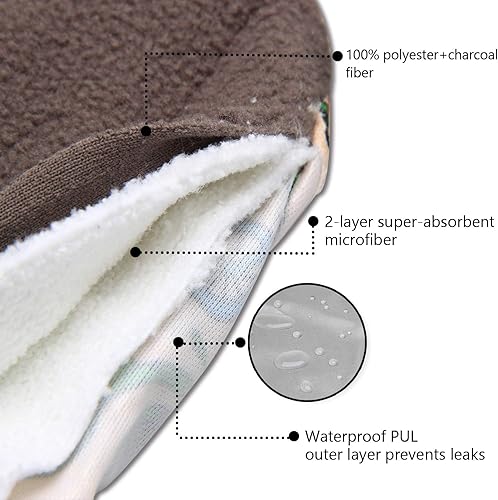 Miniatura 3 de Teamoy 6 almohadillas sanitarias de 10 pulgadas, reutilizables, lavables, almohadillas menstruales con bolsa húmeda, absorbentes, suaves y cómodas