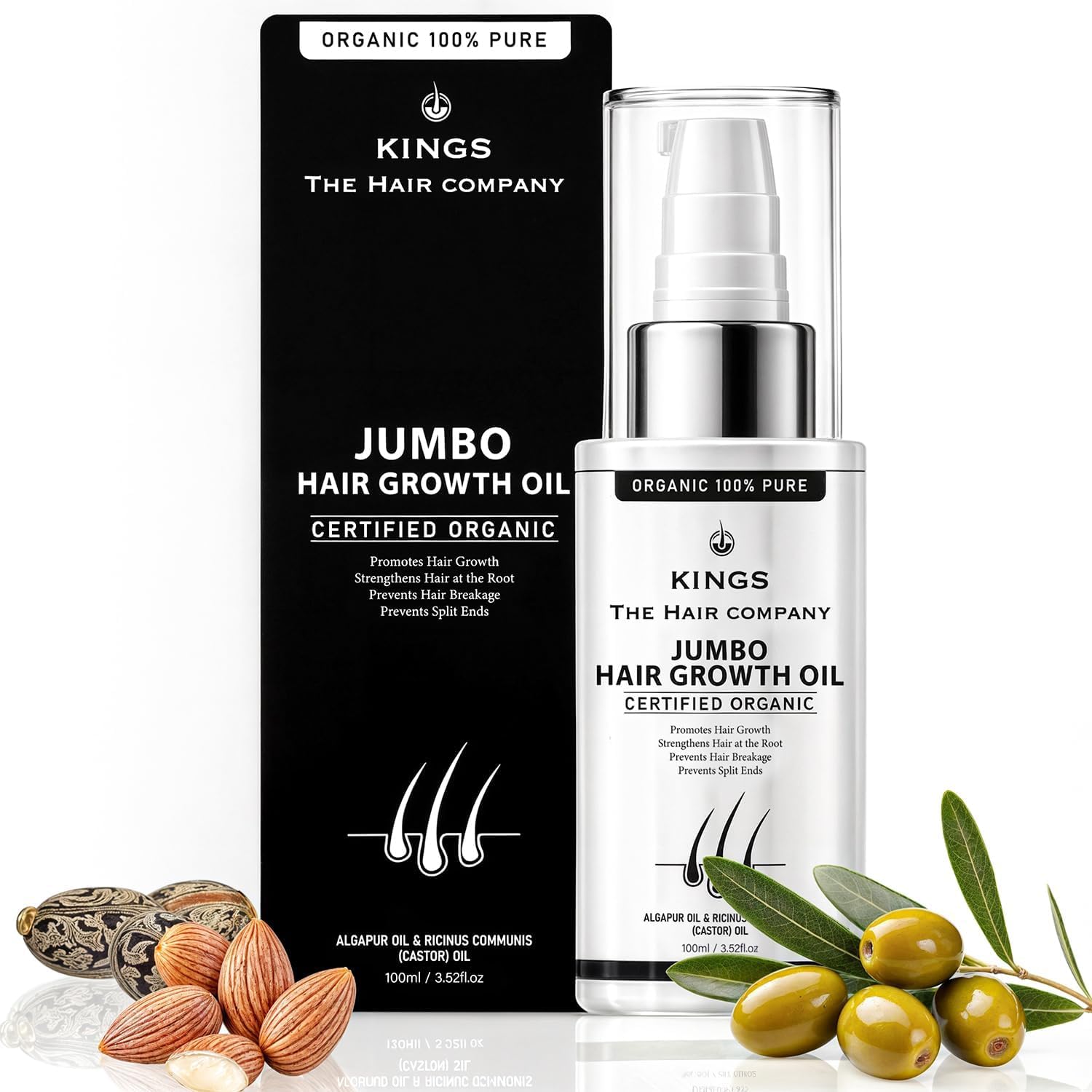Kings Hair Growth Serum, Blocks DHT, Fights Hair Thinning & Hair Loss, Helps in Hair Regrowth, High Absorption