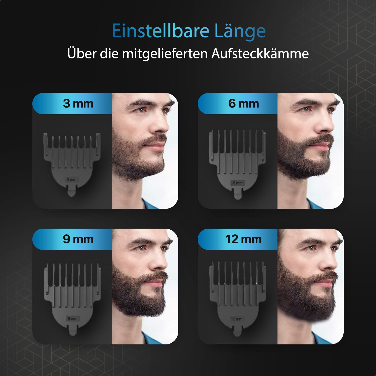 5-in-1 Bartschneider Herren Iced™ / Barttrimmer Herren/Haarschneidemaschine für Gesicht, Körper, Schnurrbart, Nasenhaare/Bart Rasierer Trimmer Herren Elektrisch, Haartrimmer Herren