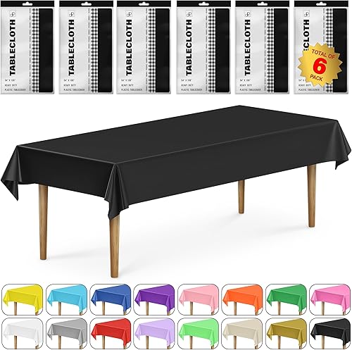 Miniatura 9 de DecorRack 2 manteles rectangulares de plástico sin BPA, 54 x 108 pulgadas, manteles rectangulares para mesa de comedor, fiestas, pícnic, campamento