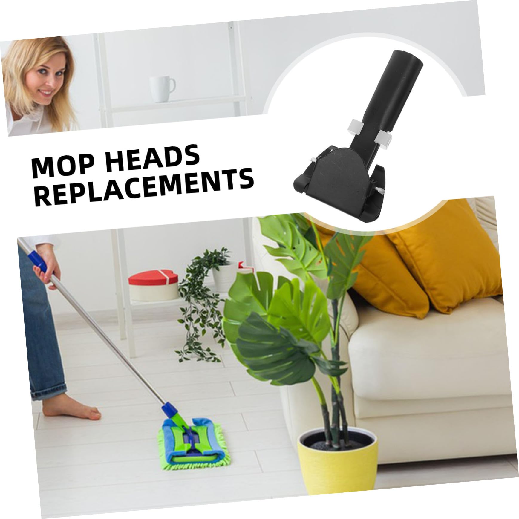 COSMEVIVI 2pcs Mop Handle Replacement Clamp Heavy Duty Clips for Long Handle Mops and Brooms Secure Chuck Design for Home and Commercial Cleaning Use