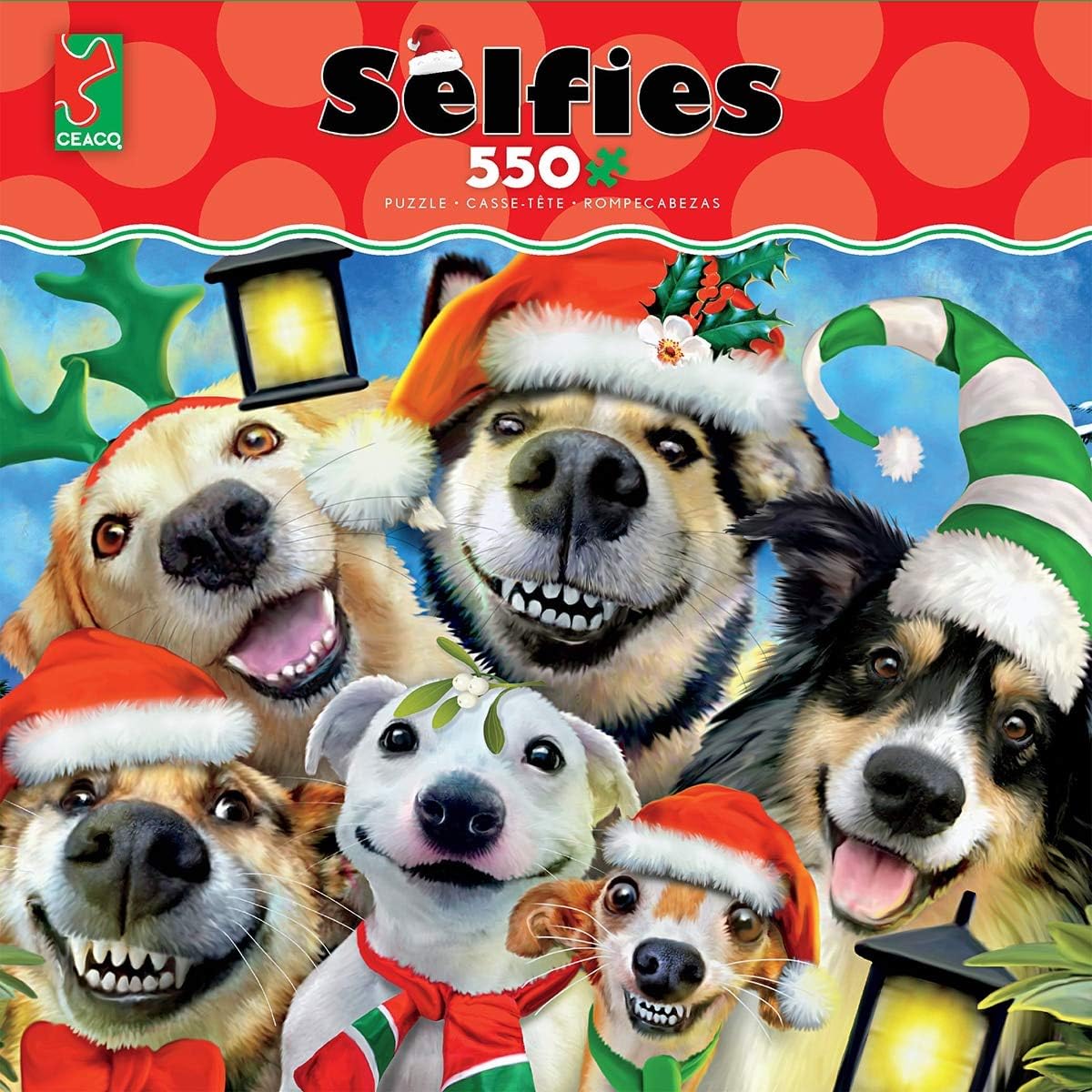 Ceaco Christmas Pups Selfies Jigsaw Puzzle