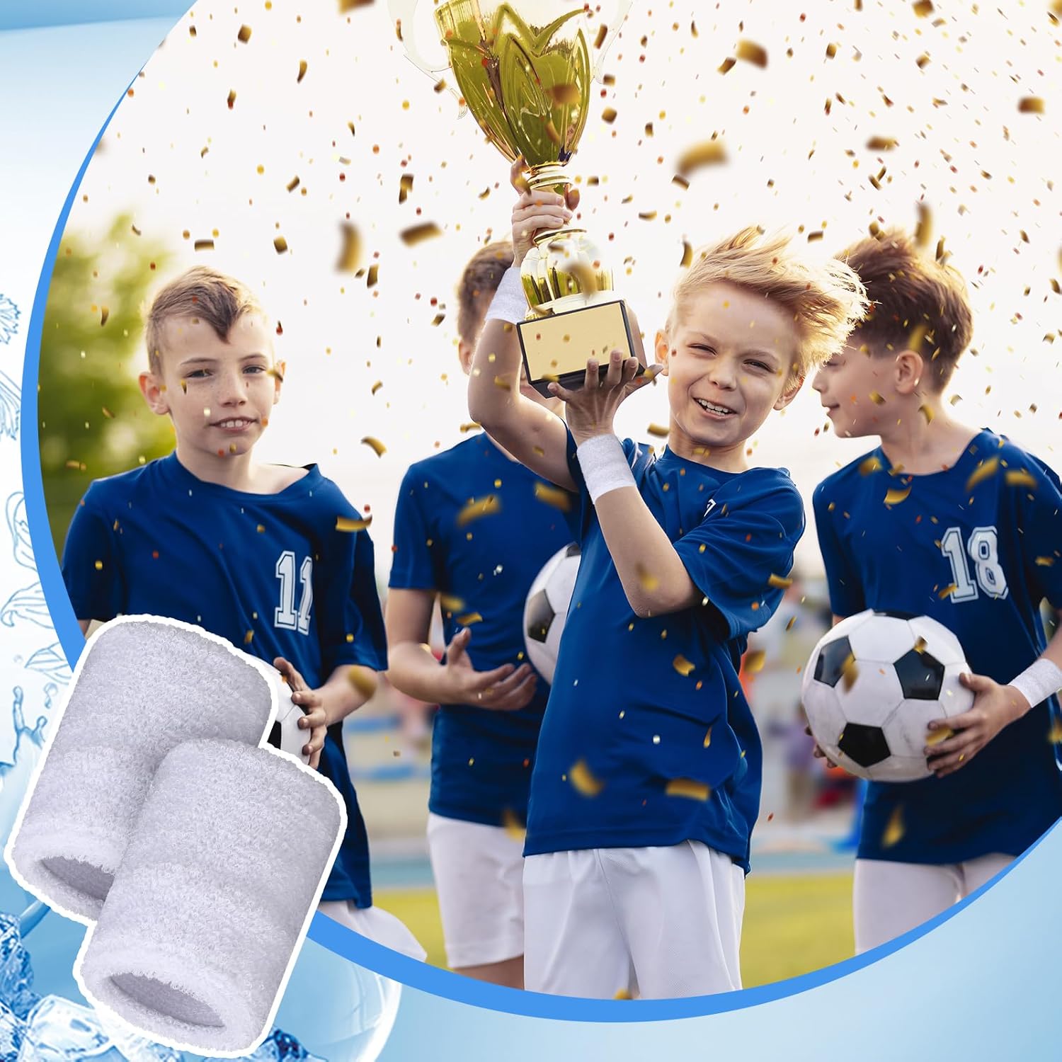 6 Pcs Sports Wristbands Sports Absorbent Wristband Wrist Athletic Sweat Bands - Image 7