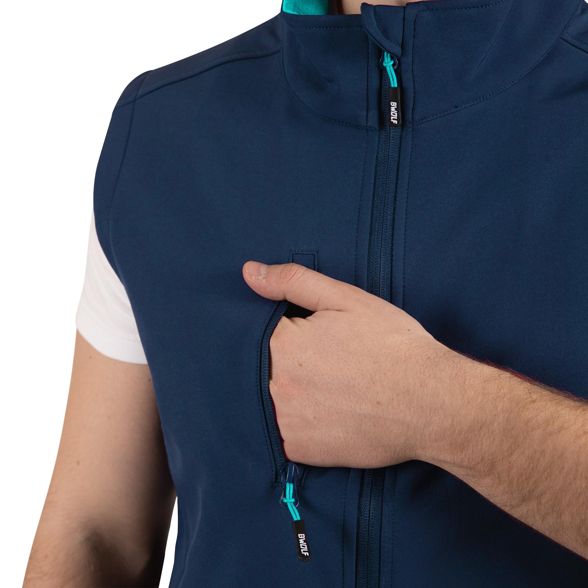 BWOLF GRIN Gilet softshell pour homme - Gilet d'extérieur en softshell pour homme - Gilet de travail - Doublé