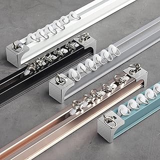 SYkbb Ceiling Track for Curtains,Ceiling Curtain Track Rail, Ceiling Mount Curtain Tracks System Room Divider for Living Room Bedroom Drop Ceiling Shower-Ceiling Track Set (Color : Black, Size : 3.0