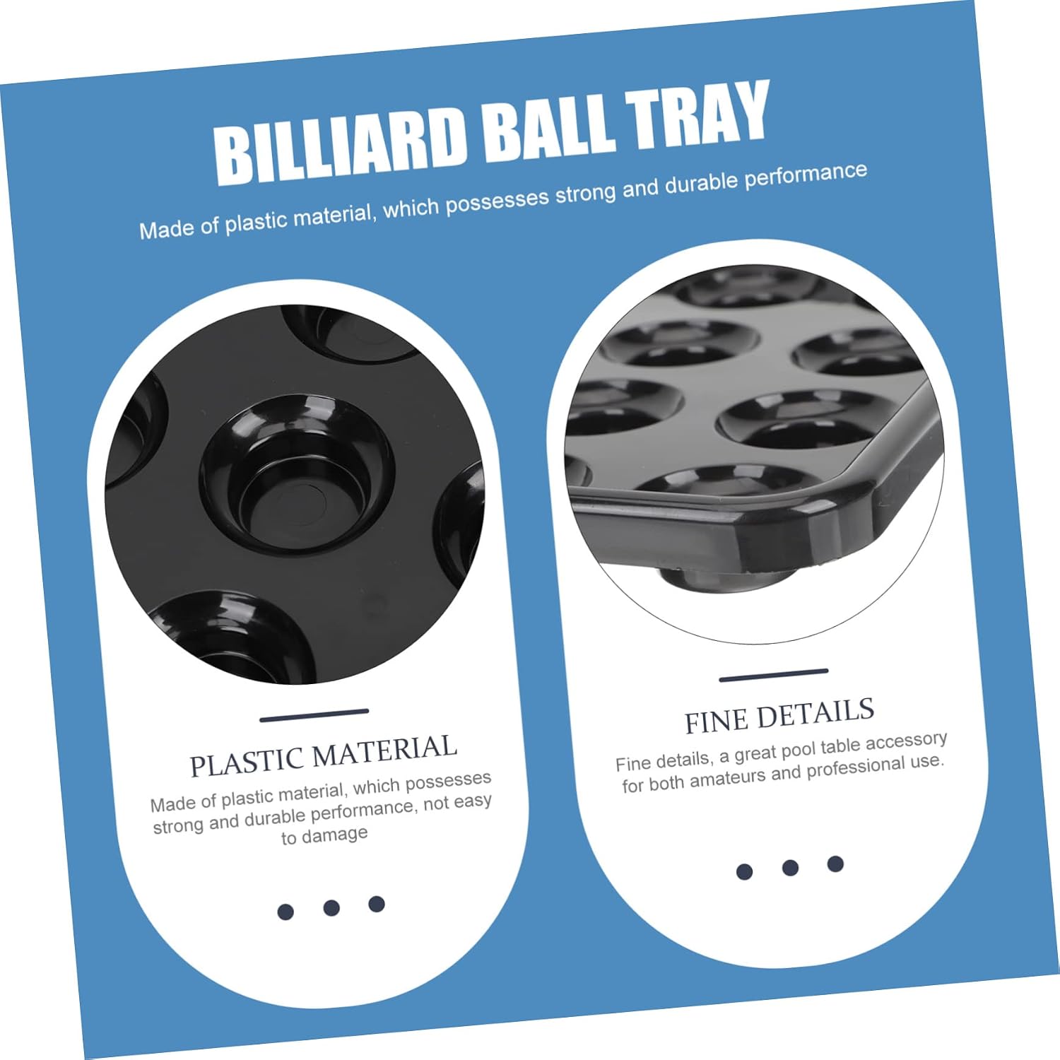 VICASKY Billiard Tray Billiard Balls Storage Tray Pool Ball Table Rack for Home Pub