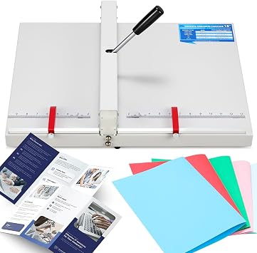 Mxmoonant Manual Creasing Machine 18 with Positioning Blocks, Imperial Scale, 70-450g Thickness Paper Creaser, Paper Folding Machine for Business Cards, Invitations, DIY Crafts, Brochures, Covers