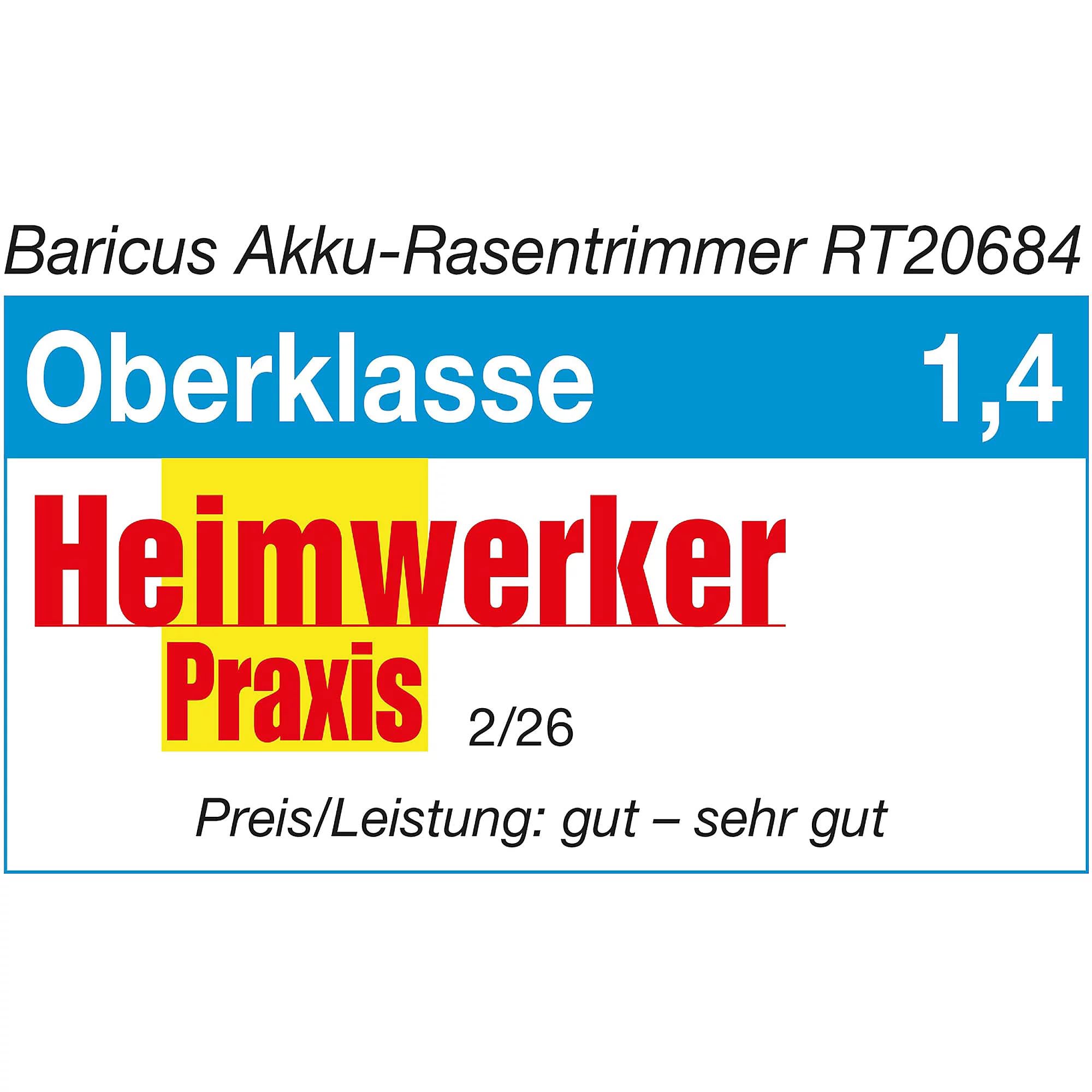 Baricus Akku Rasentrimmer 18V mit Digital Display Schnellwechselkopf Faden & Kunststoffmesser 240/250 mm 7500/9000 U/min Rasenkanten Trimmer B-Ware Inklusive 2.0 Ah Akku & Ladegerät