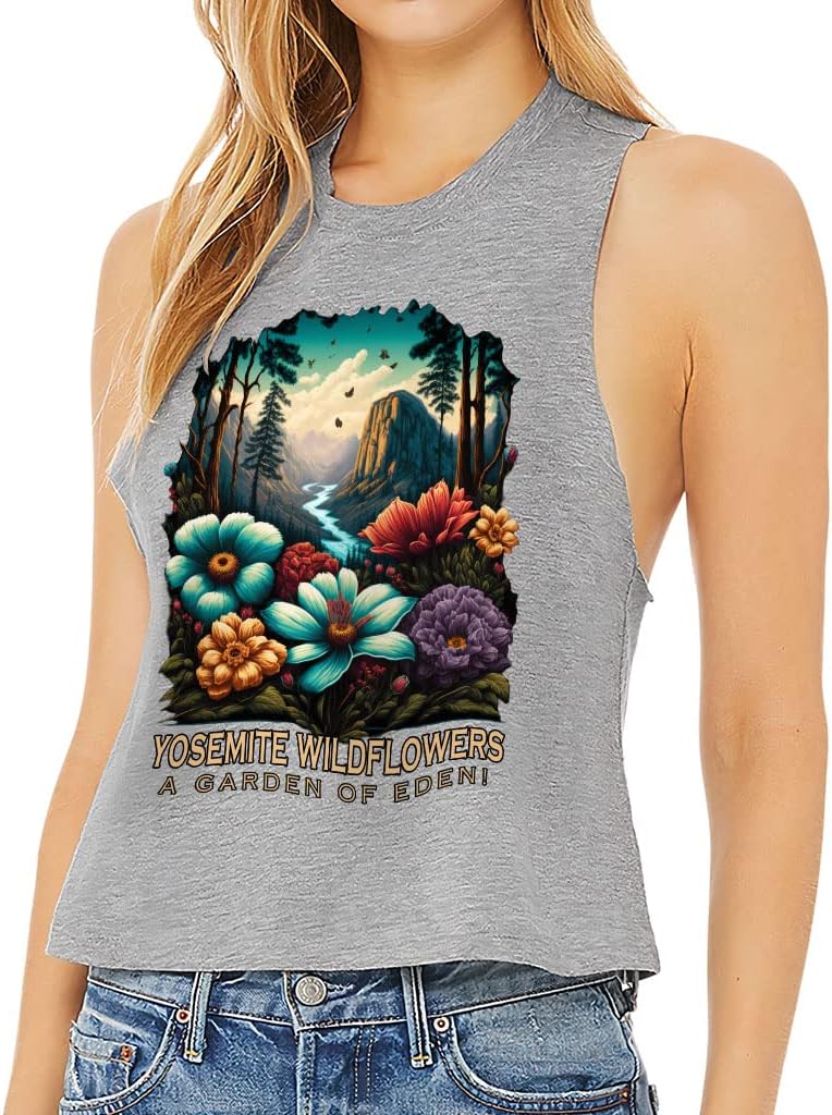 Nature Print Racerback Cropped Tank - Unique Women's Tank - Beautiful Tank Top