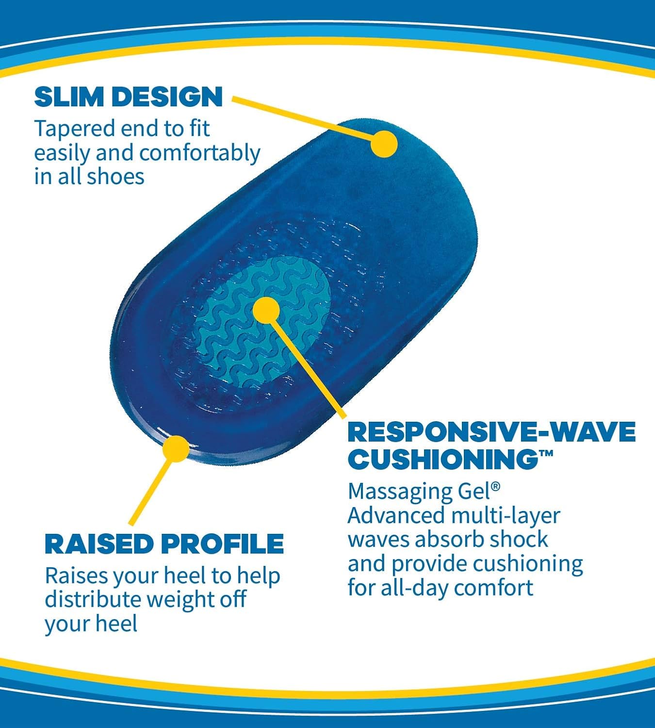 Dr. Scholl's Comfort Heel Cushions for Women 1 Pair, Size 6-10, Blue, 39-38 - Image 5