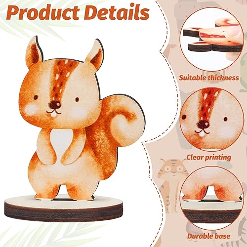 Miniatura 4 de 16 piezas de centros de mesa de madera con animales del bosque, animales del bosque, formas recortadas, criaturas, decoración de mesa para bosque,