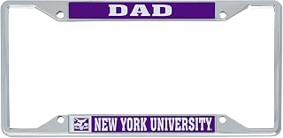 Desert Cactus New York University Car Accessories Violets Metal License Plate Frame and Tag Holder for Front or Rear of Car (Dad)