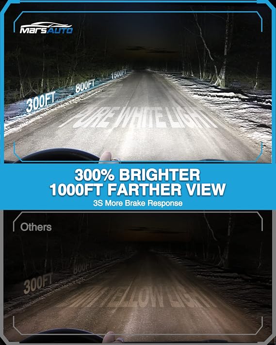 Marsauto D3S HID Bulbs, 35W Super Bright Xenon, 5000K Comfort Daylight HID Bulb(Not Halogen/Led Bulb), 5 Minutes Installation, Low/high Beam