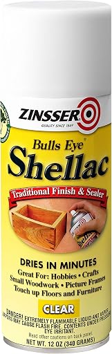 Zinsser 408 Bulls Eye Shellac Traditional Finish & Sealer Spray, 12 oz, Clear