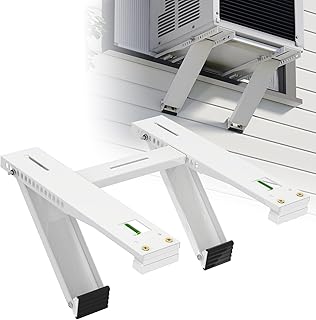 Window Air Conditioner Bracket, Support Up to 200 lbs for 5,000 to 22,000 BTU AC Units, Heavy-Duty AC Support Bracket with 2 Arms, with Non-Slip Rubber Pads