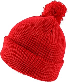 XXL Oversized Solid Pom Pom Winter Ribbed Cuffed Beanie