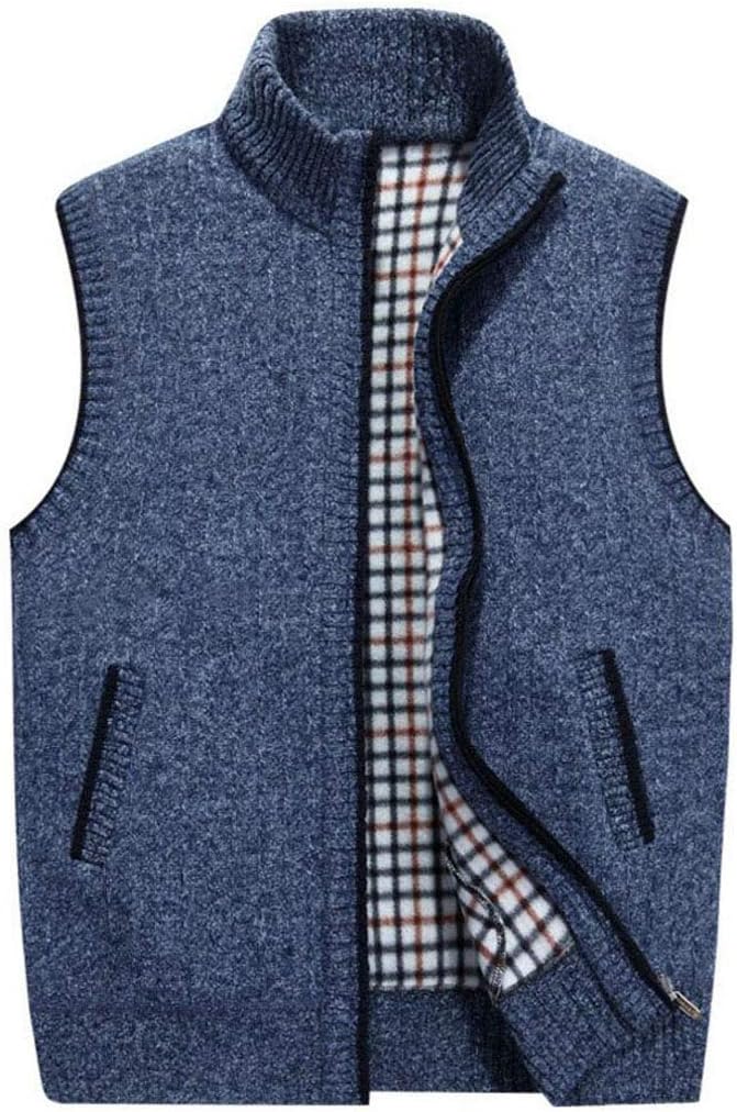 GKKXUEMen's Knitted Wool Vest,Fall Winter Warm Sweater Vest Father's Birthday Gift Size M to XXXXL (Color : Sky blue, Size : M)