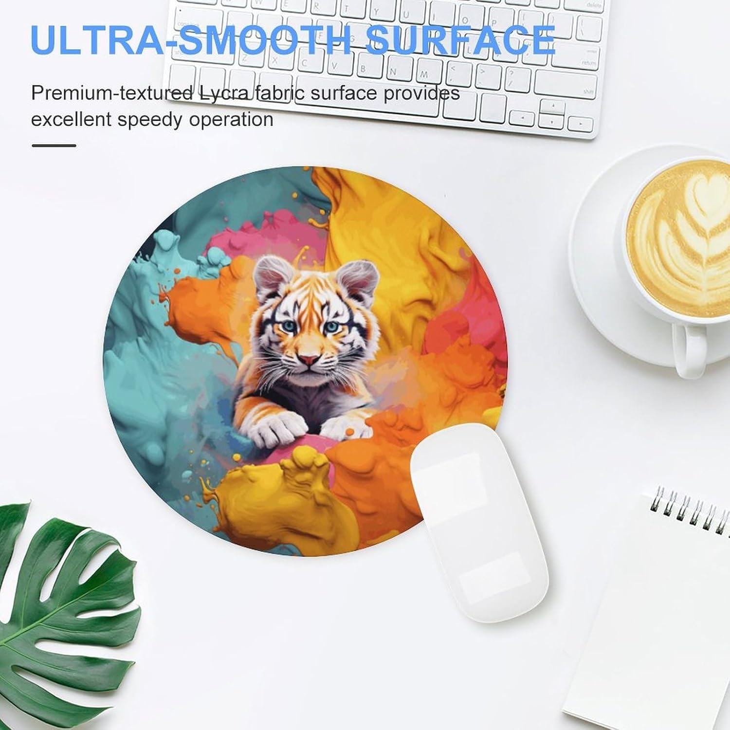 Round Color Animation Mouse Pad Cute Small Computer Mouse Mat Funny Mousepad with Non-Slip Rubber Base Waterproof Travel Mousepads for Home Decor Office Desk Accessories 7.8in image 4