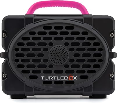 Turtlebox Original Gen 3 Outdoor Bluetooth Speaker, Gray/Hot Pink