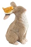Top Collection Miniature Fairy Garden and Terrarium Rabbit Playing with Bird Statue