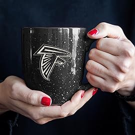 Rico Industries NFL Football Atlanta Falcons Alternate 16 oz Team Color Laser Engraved Speckled Ceramic Coffee Mug
