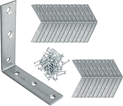 Mobilya Dolap Duvar Sabitleme 25 ADET Metal K ebent 60x60x15 mm Ba lant  Aparat  L Demiri G nye