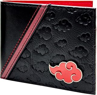 Naruto Shippuden Akatsuki Cloud ID and Card Bi-Fold Wallet Black