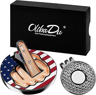 Premium Magnetic Middle Finger Golf Ball Marker Cap Clip Set - Fun Accessory for Golfers - Great Gift for Audiophiles and Avid Enthusiasts - Unique Golf Gift Ideas