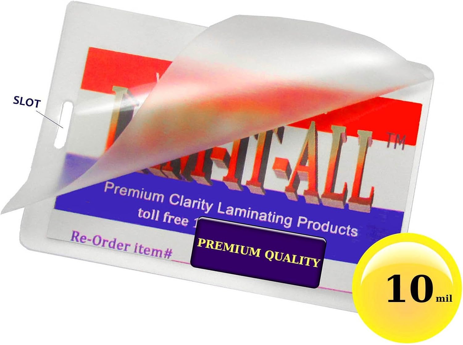 10 Mil Hot Luggage Tag Laminating Pouches with Slot [Pack of 100] 2-1/2 X 4-1/4 Clear