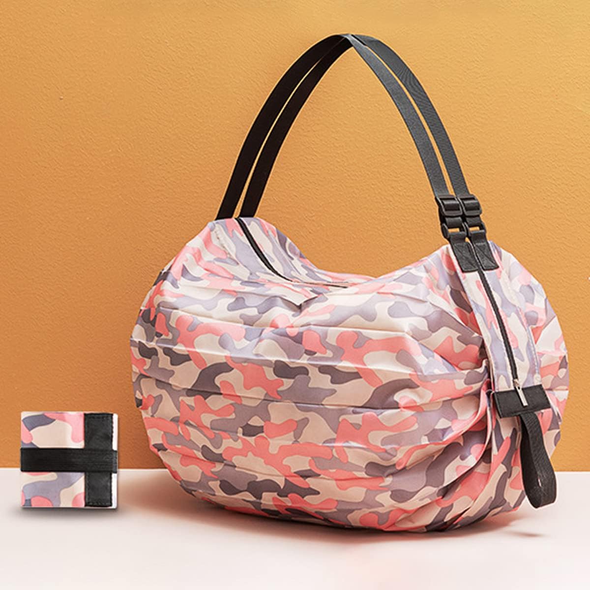 Reusable Shopping Bag Foldable Grocery Storage Tote Bag Organ Style Fold Oxford Cloth Portable Duffle for Shopping - Image 6