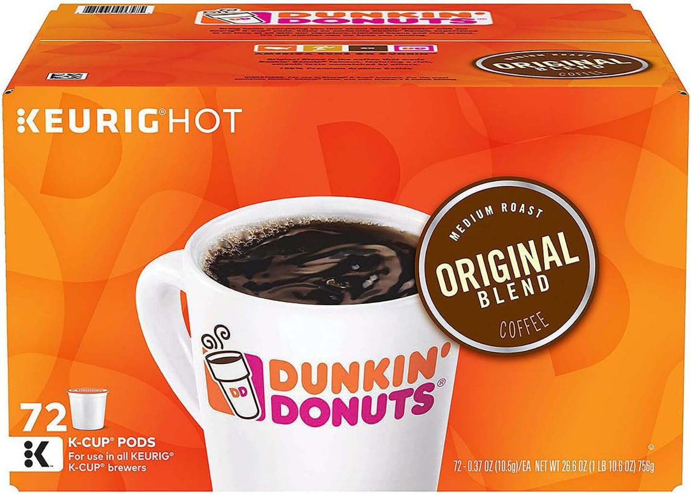 Original Blend Coffee K-Cup Pods, Box of 72 Count