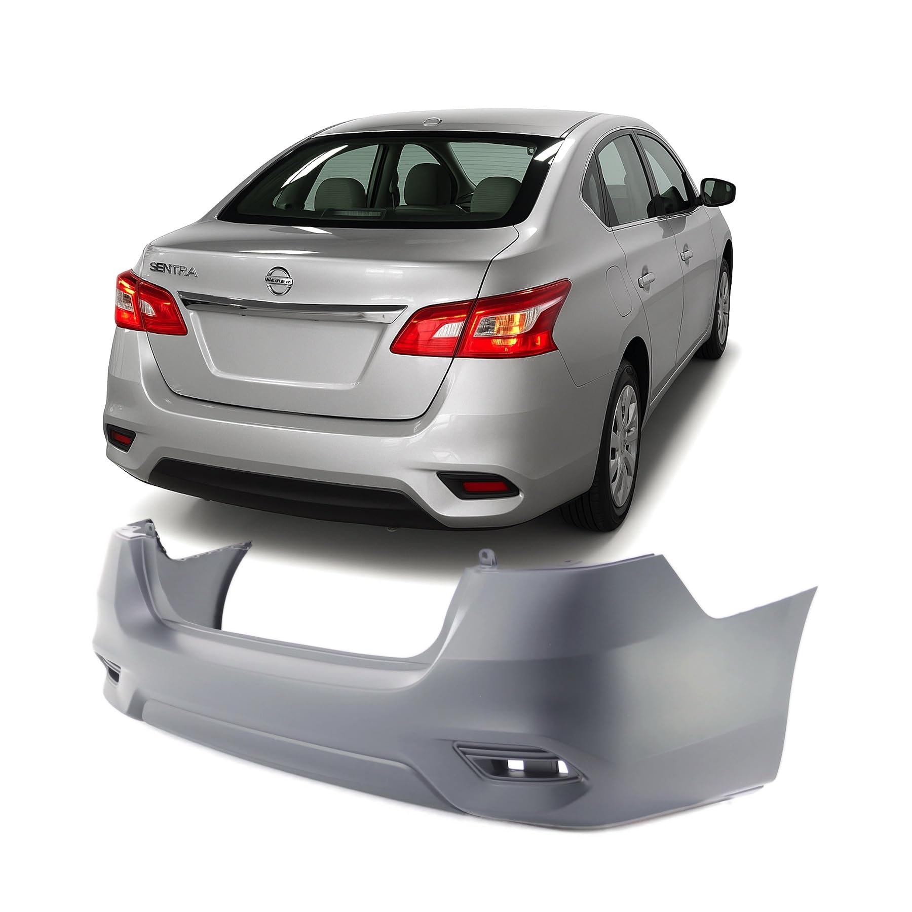 FitParts Compatible with Nissan Sentra 2016–2018 Rear Bumper Cover