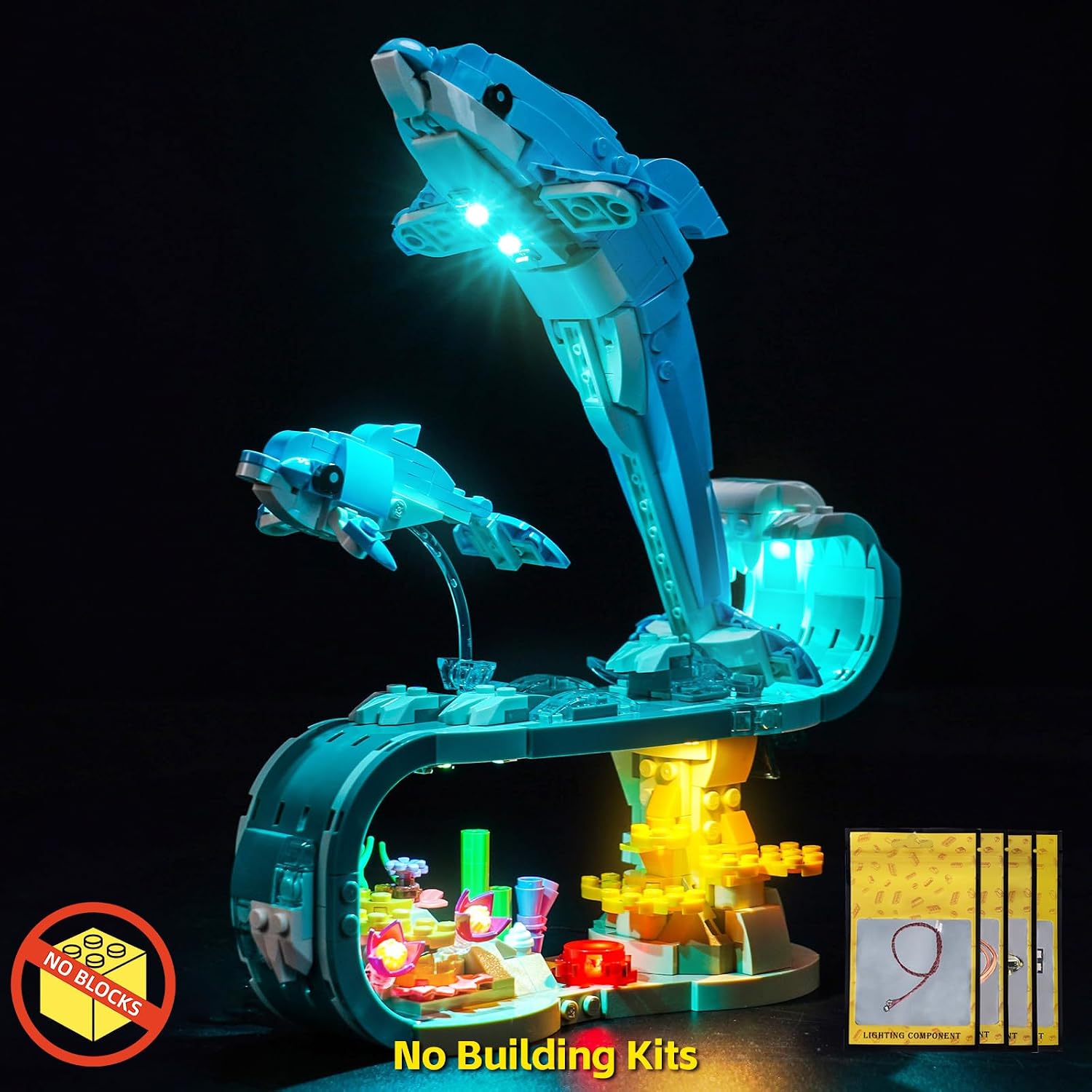 BrickBling Light Only, Compatible with Lego Sea Animals: Beautiful Dolphins | LED Light Compatible with Lego Creator 3in1 31385-Not Come with Model