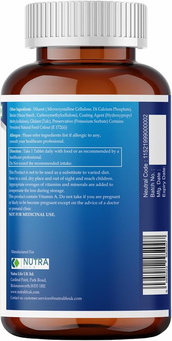Multivitamin Tablets for Women & Men-27 Essential Nutrients-90 Tablets-Vegetarian and Vegan Multi Vitamins & Minerals Like Vitamin D, C, Calcium, Iron & Zinc.-Nutra Life