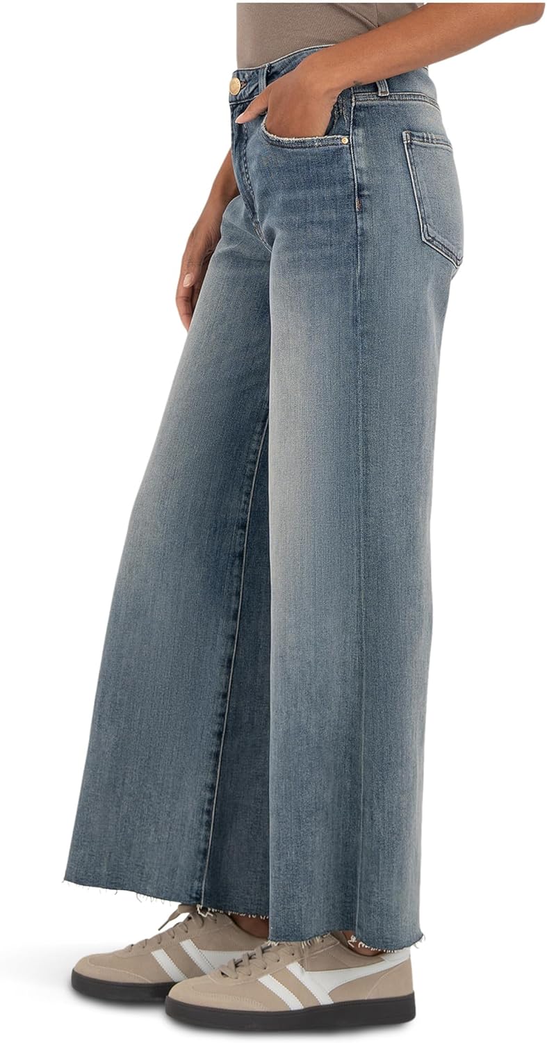 KUT from the Kloth Ryan HIGH Rise FAB AB Super Wide Leg RAW Hem - Image 2