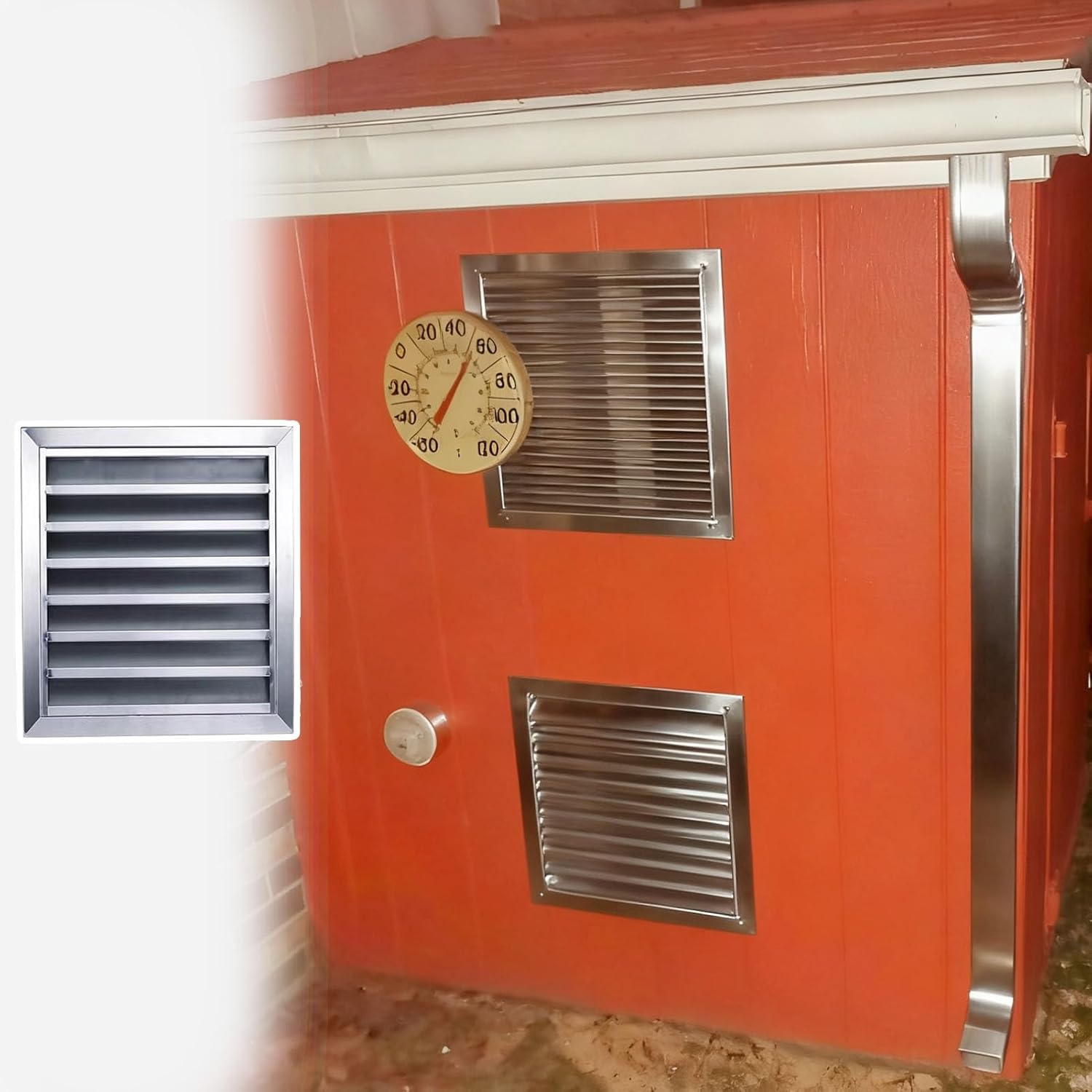 Outside Generator Shed Vent Never Rust, 304 Stainless Steel Attic Vent with Metal Mesh, Vertical Gable Louvered Vent for Shed, Barn, Metal Garage(24x30in/60x75cm)