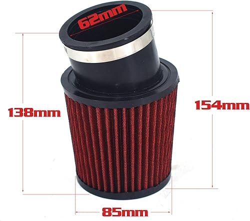 Miniatura 2 de Filtro de aire de 2.441 in, filtro de aire para 212cc 6.5 HP GX160 GX200 Mini Bike Trailmaster mid XRX Go Kart Cart Parts (rojo)