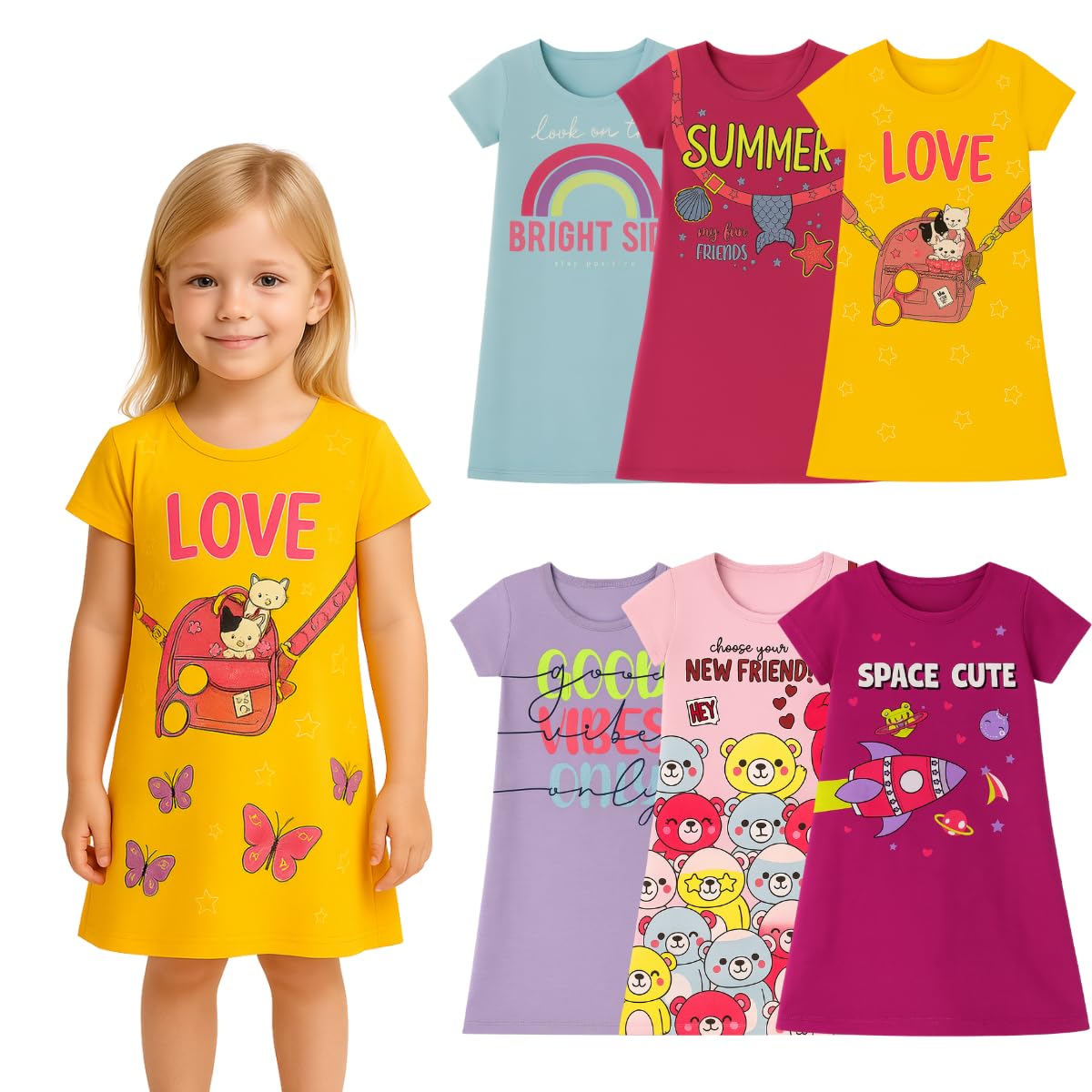 Kit 3 Vestidos Infantil Menina Verão Crianças Manga Curta Dia A Dia Para Sair em promoção! Veja a oferta e mais achadinhos de Meninas 2 Hoje é o melhor dia para comprar Kit 3 Vestidos Infantil Menina Verão Crianças Manga Curta Dia A Dia Para Sair com aquele preço maroto! Promoção! Aproveite a oferta! 2