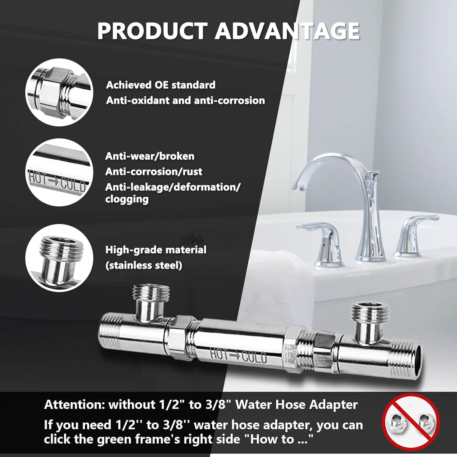 Sensor Valve fit for Instant Hot Water Recirculating Pump Bypass Valve 304 Stainless Steel Replace Old Plastic Version