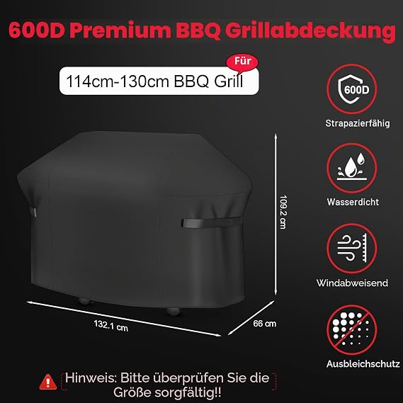 Sonharlar Barbecue Cover Weatherproof 132 cm - 7106 Grill Covers for Weber Spirit 300 Series PU Cover for Weber Spirit E310 E315 E330 and Spirit ii E310 (132 L x 66 W x 109 H cm)