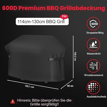 Sonharlar Barbecue Cover Weatherproof 132 cm - 7106 Grill Covers for Weber Spirit 300 Series PU Cover for Weber Spirit E310 E315 E330 and Spirit ii E310 (132 L x 66 W x 109 H cm)
