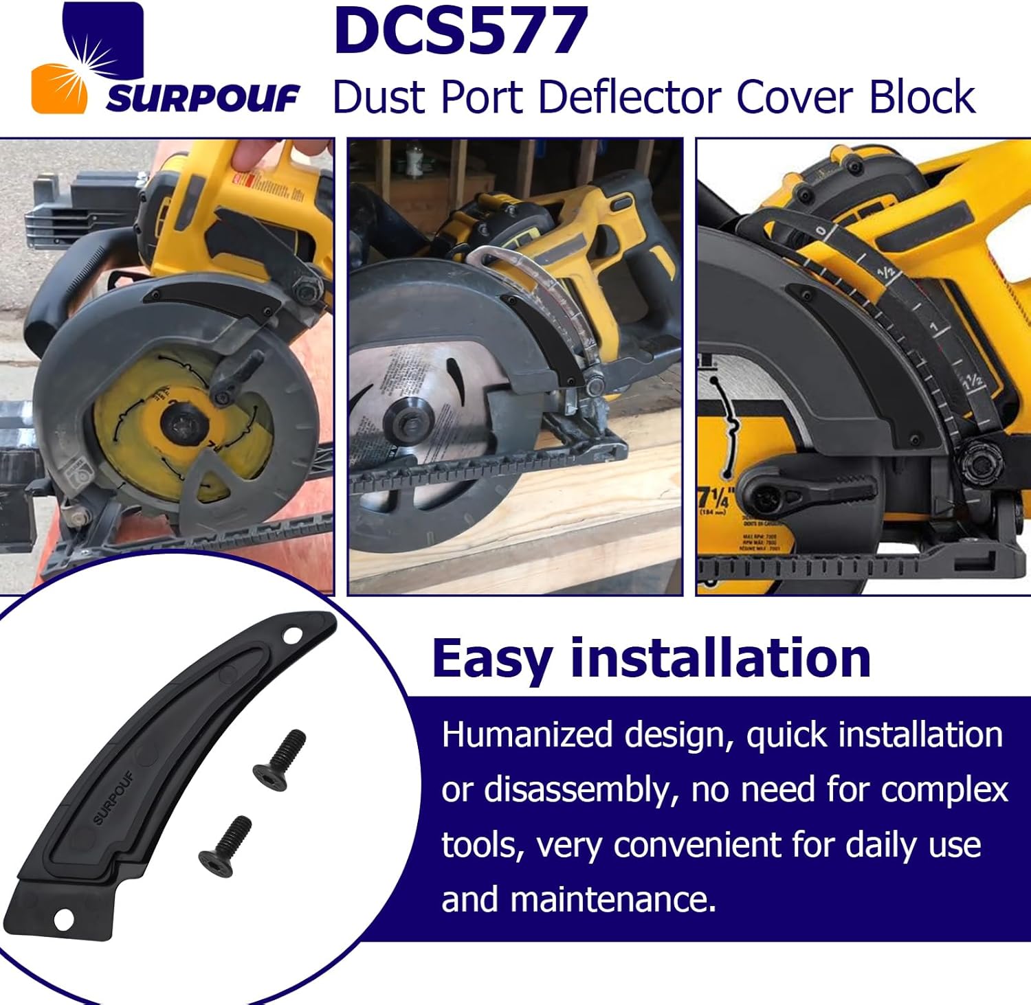 DCS577 Dust Port Deflector Cover Block Compatible with DCS577 Saw