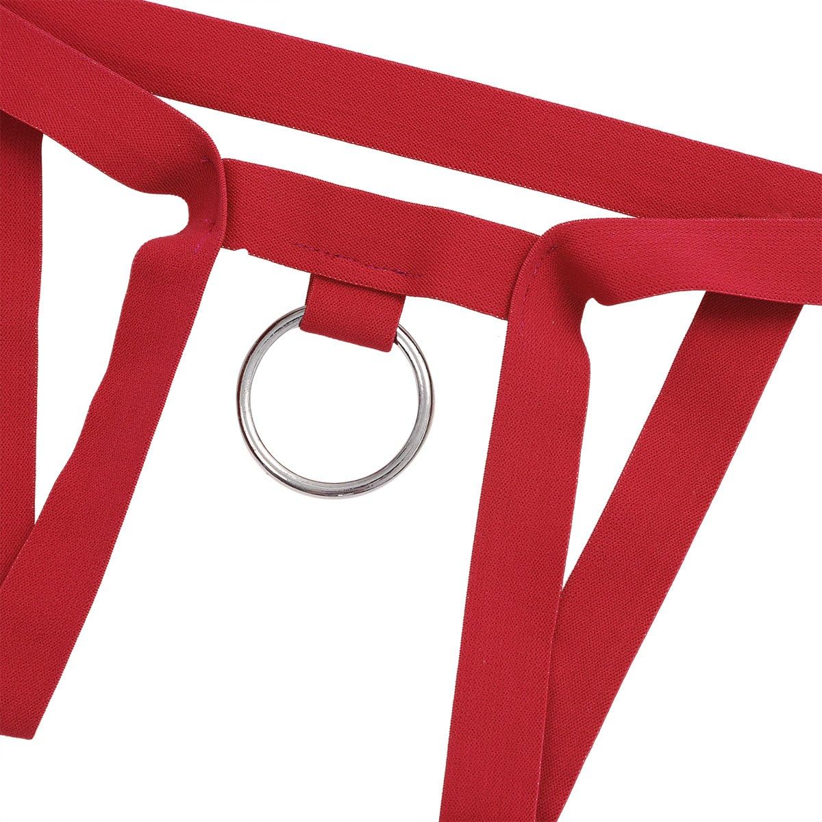 ACSUSS Men's Jockstrap Crotchless G-String Thongs Underwear with Ball Lifter O-Ring