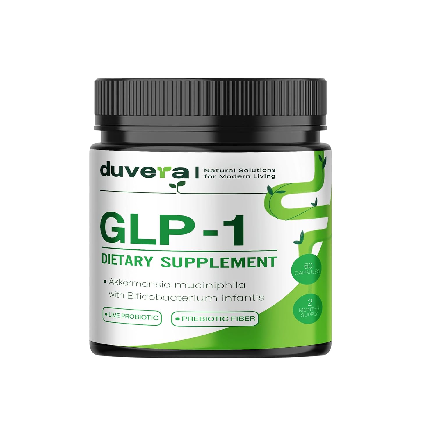 Akkermansia Probiotic GLP-1 - Suplemento Prebiótico e Probiótico com 1 Bilhão de CFU em Cápsulas de Liberação Prolongada para Saúde Metabólica e do Intestino