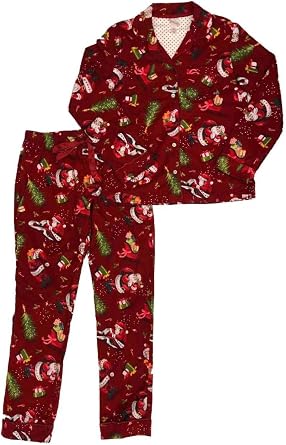 Wondershop Womens Red Flannel Santa Claus Christmas Holiday Pajamas Sleep Set